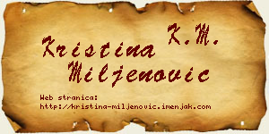 Kristina Miljenović vizit kartica